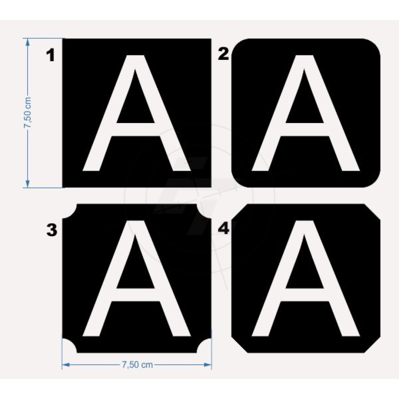 Folienbuchstaben Buchstaben Bogen Ziffern 7 mm weiß mit Satz und Sonderzeichen 