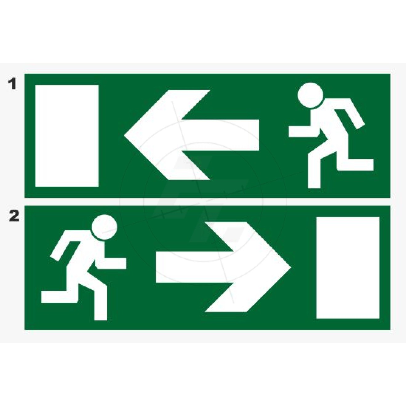 Emergency exit, marking escape routes