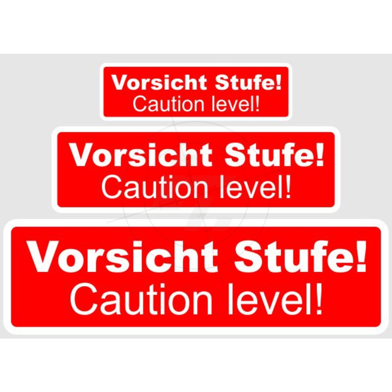 Sticker Caution level! german/english