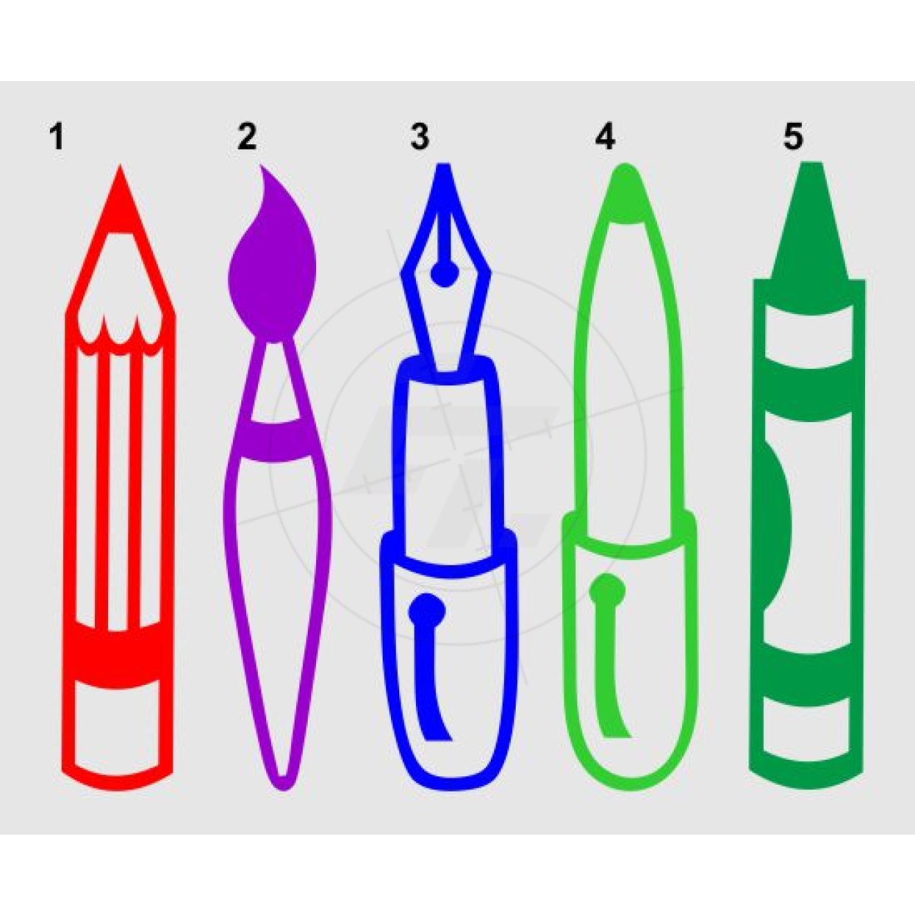 Bleistift, Pinsel, Füller, Kugelschreiber, Edding