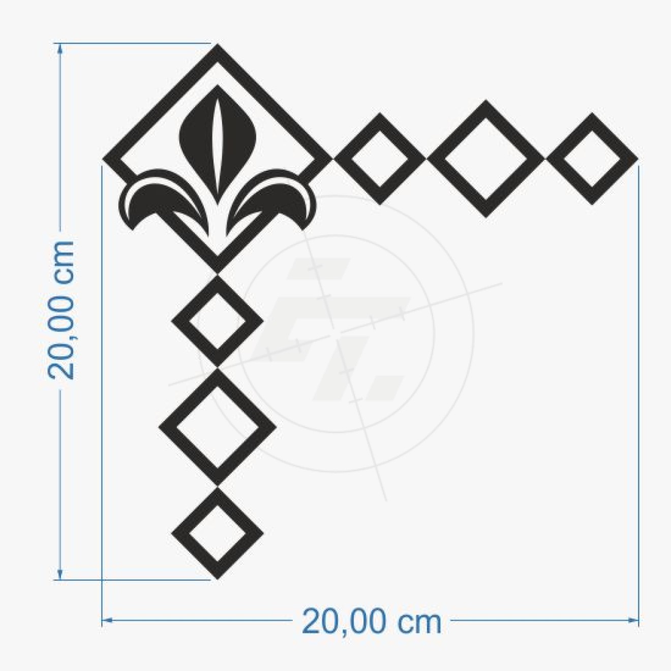 Stickers Jewelry corner, design Argyle with lily