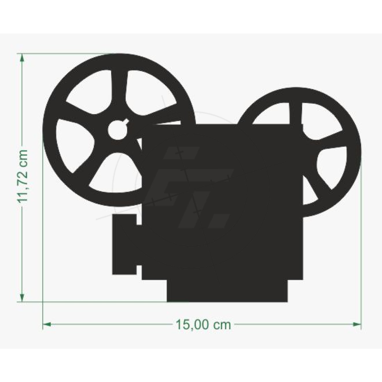 Aufkleber Filmprojektor mit zwei Filmspulen