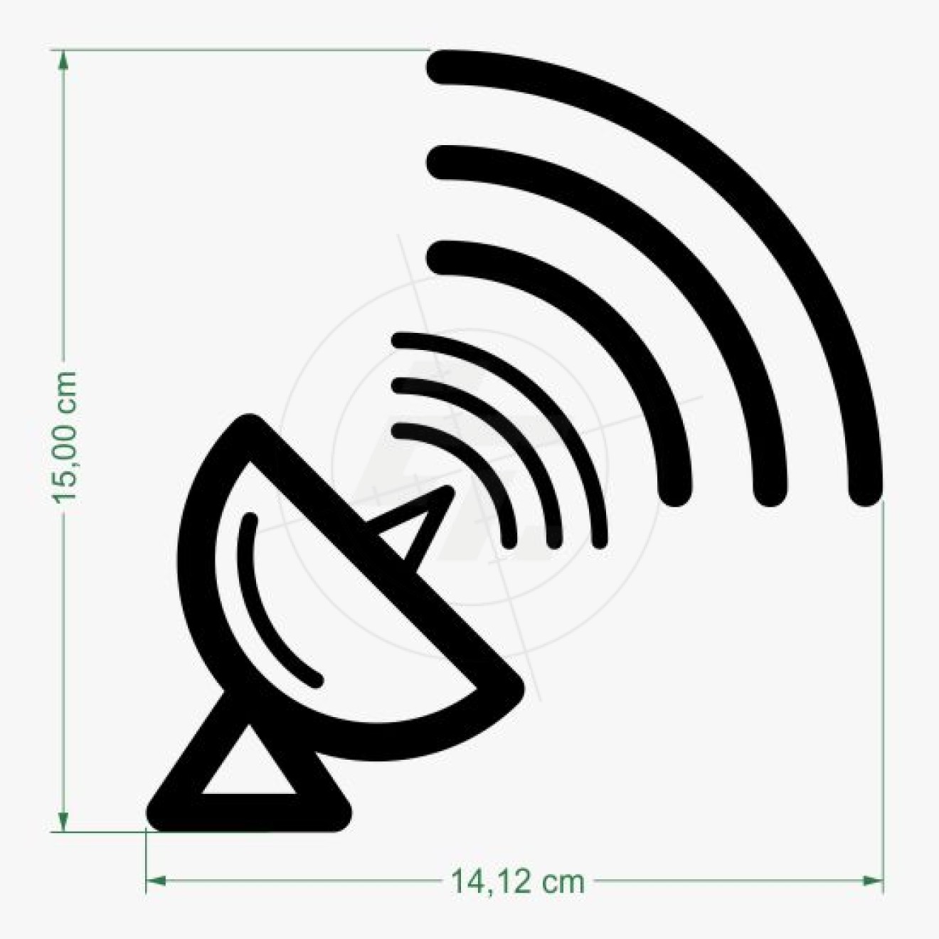 Sticker Satellite dish with radio waves