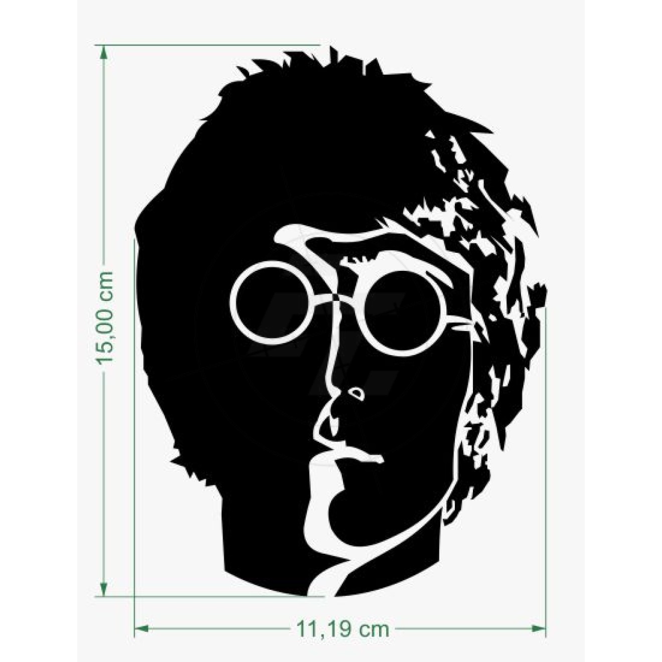 Aufkleber John Lennon, Silhouette