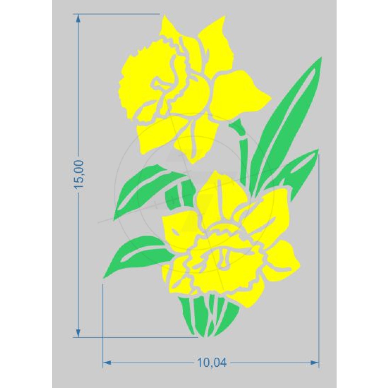 Sticker Daffodil with leaves