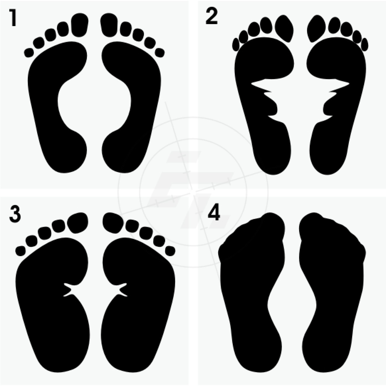 Fußspur, Fußabdruck, nackte Füße, 2er-Set