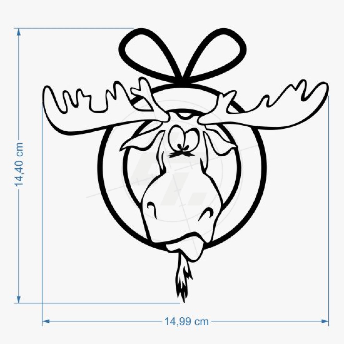 Funny moose with bow