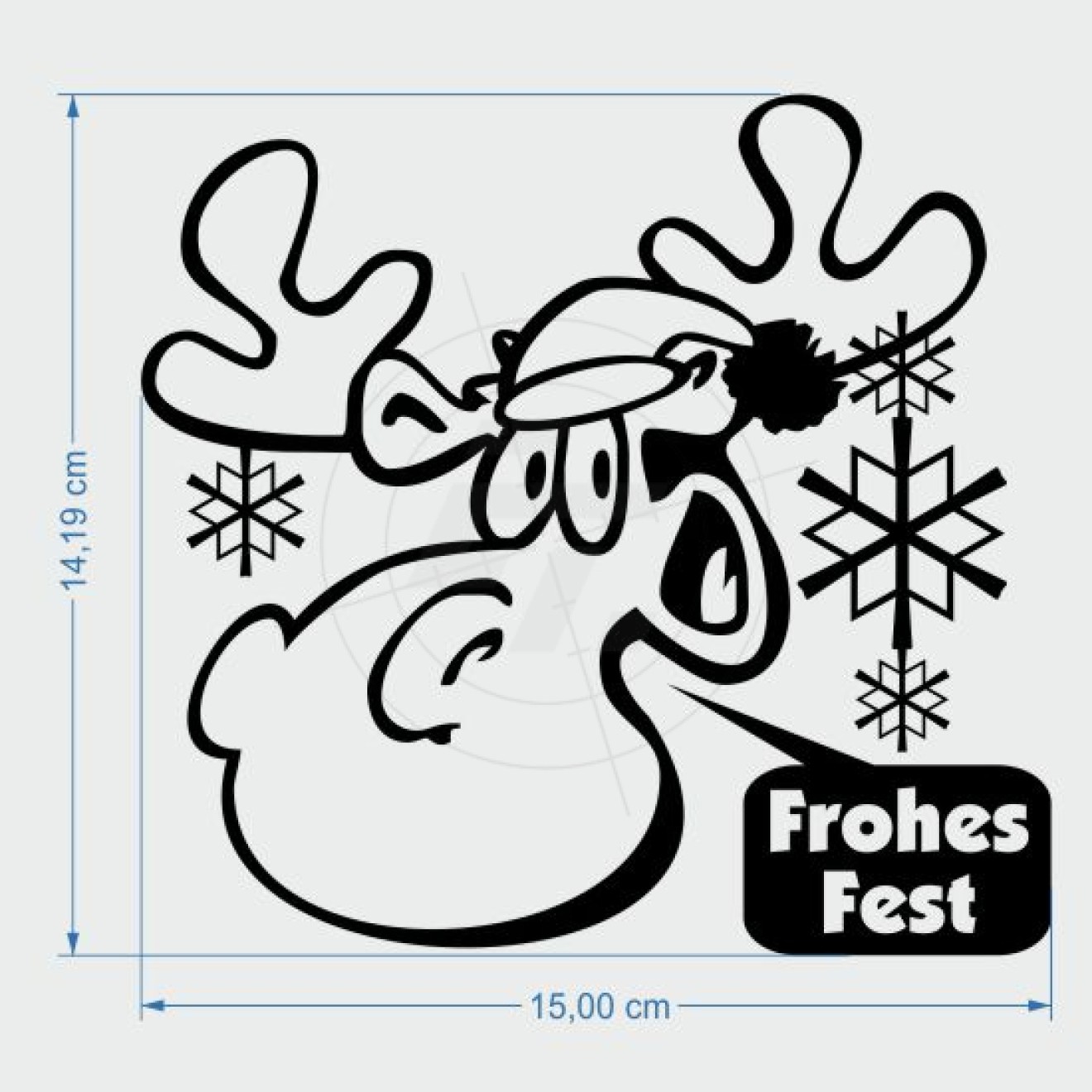 Funny Elk with snowflakes
