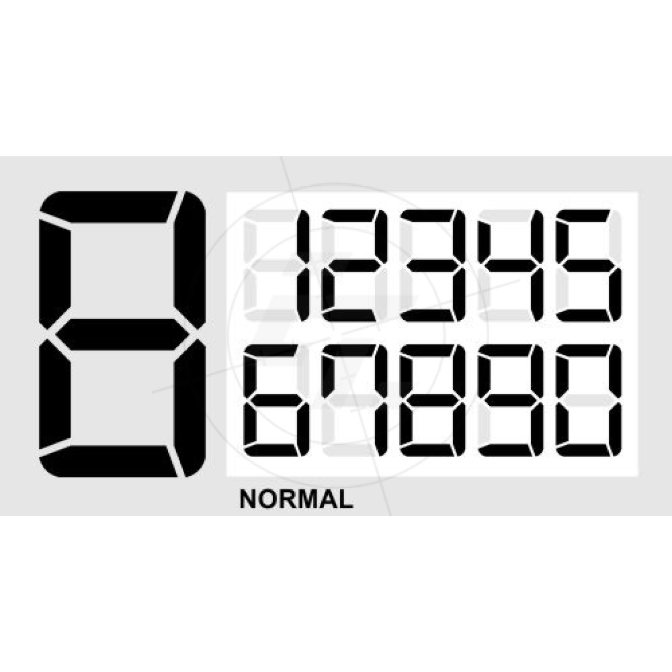 Number sticker in look digital display