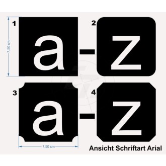 letter stickers, negative, set A-Z, set a-z