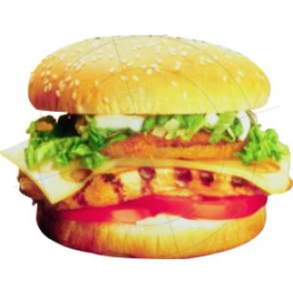 Sticker Hamburger with salat