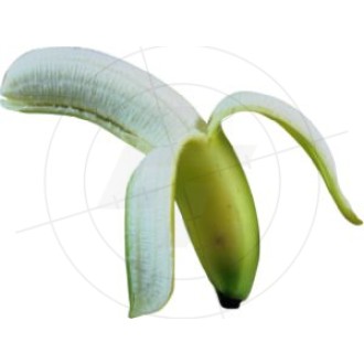 Aufkleber Banane, halb geschält