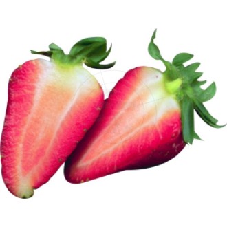 Aufkleber Erdbeeren, halbiert