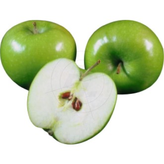 Aufkleber grüne Äpfel, einer halbiert