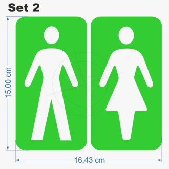 WC, Aufkleber, Mann, Frau, klassisches Piktogramm