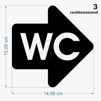 WC sticker, Tip arrow with text WC