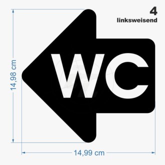 WC sticker, Tip arrow with text WC