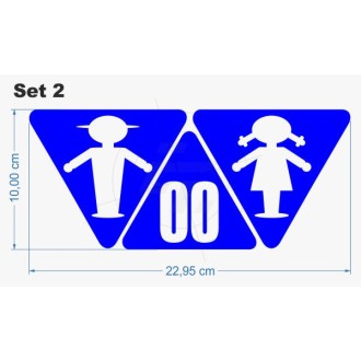 WC sticker, Man, woman, triangular shape