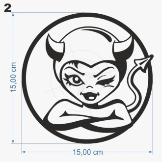 WC sticker, Harlequin, she-devil, a crazy couple