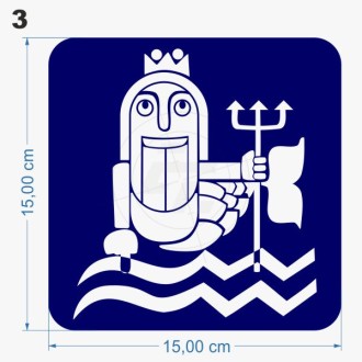 WC Aufkleber, Neptun, Nixe, maritimes Design