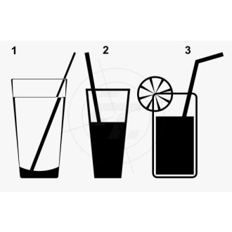 Saftglas mit Strohhalm, Trinkhalm und Zitronenscheibe