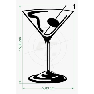 Martini glass with olive and in most spies Olive