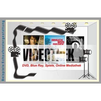 Sticker Wavy film strips with movie projector