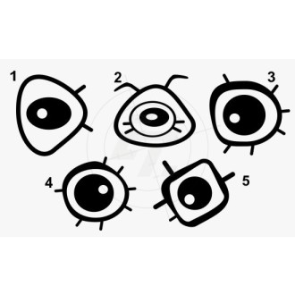 Sticker funny cartoon eyes with eyelashes