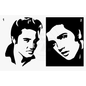 Aufkleber Elvis Presley, Kopf, Silhouette