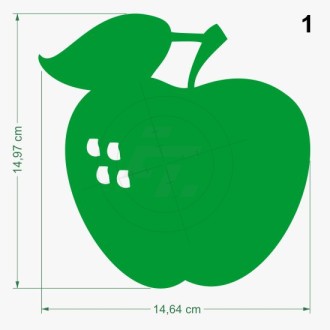 Apple with stalk and leaf