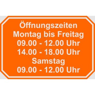 Opening times, negative with outline