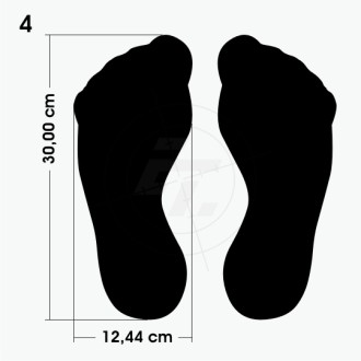 Footprint, footprints, bare feet in a set of 2