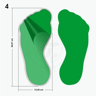 Fußspur, Fußabdruck, nackte Füße, mit Antirutschlaminat, 2er-Set