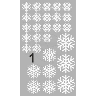 Snowflakes, ice crystals stickers set